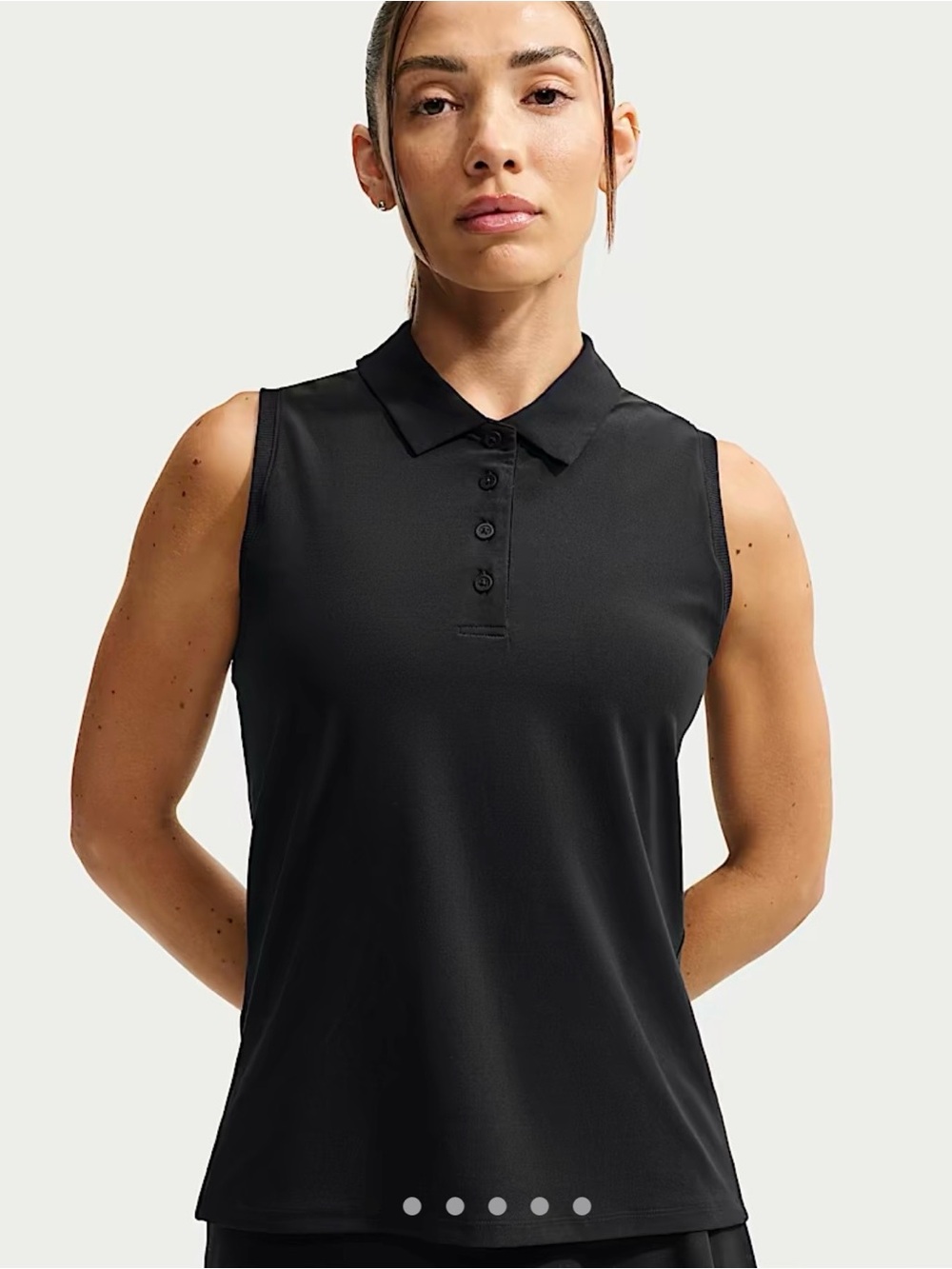 Sleeveless Black Polo Top - Classic Women's Golf Shirt
